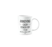 MIPOMALL Annoying Each Other for 1 Year, Funny 1st Wedding Anniversary Mug, Anniversary, Present for Christmas, Gifts for Couple, Friends, Husband or Wife, Work, Grandparents, mm-CA_188_2