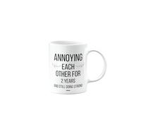 MIPOMALL Annoying Each Other for 2 Years, Funny 2nd Wedding Anniversary Mug, Anniversary, Present for Christmas, Gifts for Couple, Friends, Husband or Wife, Work, Grandparents, mm-CA_188_3
