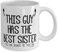 MIPOMALL Brothers Mug - Gifts for Brother - This Guy has The Best Sister - Fathers Day - Coffee Mugs, Present for Christmas - wm7410