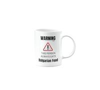 MIPOMALL Bulgarian Food, Foodie Gifts, Funny, Joke or Silly Mug, Birthday Gifts for Men, Women Best Friend, Secret Santa, Presents for Christmas, Warning This Person Always eats, mm-CA_241_23