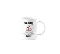 MIPOMALL Cycling Mug for Cyclist, Funny Birthday Gifts for Men or Women, Secret Santa, Presents for Christmas, Warning This Person Will Talk About, mm-CA_211_26