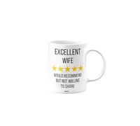 MIPOMALL Excellent Wife Mug, I Would Recommend but not Willing to Share, Joke or Silly Mug for Men or Women, Funny Birthday Gifts, Secret Santa Present mm-CA_201_184
