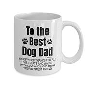 MIPOMALL Fathers Day Mug from The Dog Gifts, Best Dog dad, Valentines Gifts from Dogs to Humans, woof Thanks, Funny Coffee Mug, Presents for Christmas, Birthday Cup - wm3299