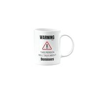 MIPOMALL Funny Dominoes Mug, Warning This Person Will Talk About, Birthday Mug, Gift for Someone who Loves Dominoes, mm-CA_96