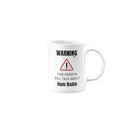 MIPOMALL Funny Ham Radio Mug, Warning This Person Will Talk About, Birthday Present, Gift for Someone who Loves Ham Radio, mm-CA_148_18