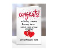 MIPOMALL Funny Happy Platinum Wedding Anniversary, for brother and sister in law, gifts for couple, couples presents, Congrats, annoying, joke, A5-204_127