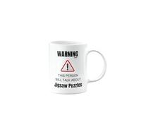 MIPOMALL Funny Jigsaw Puzzles Mug, Warning This Person Will Talk About, Birthday Present, Gift for Someone who Loves Jigsaw Puzzles, mm-CA_148_29