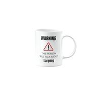 MIPOMALL Funny Larping Mug, Warning This Person Will Talk About, Birthday Present, Gift for Someone who Loves Larping, mm-CA_148_40