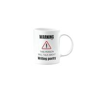 MIPOMALL Funny Writing Poetry Mug, Warning This Person Will Talk About, Birthday Present, Gift for Someone who Loves Writing Poetry, mm-CA_148_188