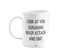 MIPOMALL Look at You Surviving Wasp Attack and sht, Mug Present, Birthday Gifts for Men or Women, Gift from Secret Santa, Presents for Christmas, mm-CA_183_27