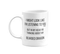 MIPOMALL Mug for Bearded Dragon Mum or Dad, Funny, Joke or Silly, Birthday Gifts for Men or Women, Presents for Christmas, Secret Santa, I'm Thinking of mm-CA_228_11