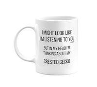 MIPOMALL Mug for Crested Gecko Mum or Dad, Funny, Joke or Silly, Birthday Gifts for Men or Women, Presents for Christmas, Secret Santa, I'm Thinking of mm-CA_228_36