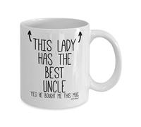 MIPOMALL Niece Mug Gift - Gifts for Niece from Uncle - This Lady has The Best Uncle, Birthday Gifts for Niece, Fathers Day, Christmas Presents Coffee Mugs - wmA868