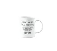 MIPOMALL Personalised Mug Present with Text, I Might Look Like I am Listening to You, Sports Mug, Funny Birthday Gifts for Men or Women, Secret Santa, Presents for Christmas, mm-CA_210_1