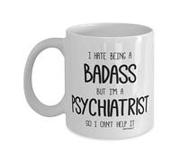 MIPOMALL Psychiatrists Mug - Psychiatrist Gifts - I Hate Being a Badass but Can't Help it - Coffee Mugs - wm7387