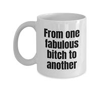 MIPOMALL Rude Gifts for Bestie, One Fabulous Bitch to Another, Coffee Mugs, Tea Cup, Gift for Christmas, Birthday Present, Teacher - F0276