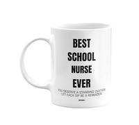 MIPOMALL School Nurses Mug Gifts, Best School Nurse Ever, Deserve Standing Ovation, Coffee Mugs Tea Cup, Present for Christmas - wmE5xx090