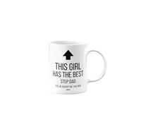 MIPOMALL This Girl has The Best Step Dad Mug, Funny, Joke, Silly, Gag, Birthday Gifts for Men or Women, Secret Santa, Presents for Christmas, Cup, mm-CA_250_120