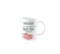 MIPOMALL Twin Sister Mug, Happy Birthday, Presents for Christmas, Birthday Gifts, You'll Always be My Best Tea, mm-CA_154_104