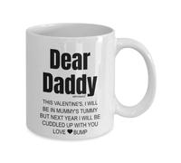 MIPOMALL Valentines Gifts from Bump, to Dad Daddy from Baby, New Dad to be Gift, Valentines Day Present for Husband, This Year, Funny Coffee Mug Tea Cup - Dear Daddy Love Bump