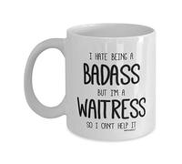 MIPOMALL Waitresss Mug - Waitress Gifts - I Hate Being a Badass but Can't Help it - Coffee Mugs - wm7215