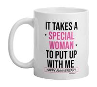 MIPOMALL Wedding Anniversary, Mug for Wife, It Takes a Special Woman to Put up with me, Funny Coffee Mugs, Christmas Tea Cups, Happy Birthday Cup Present - wm4223