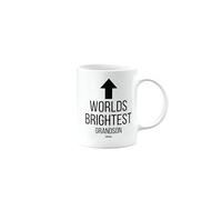 MIPOMALL World's Brightest Grandson Mug, Funny, Joke, Silly, Gag, Happy Birthday Gifts for Men or Women, Secret Santa, Presents for Christmas, Cup, mm-CA_275_96