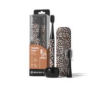 MIPOW Brush GO SlimPro i4 Electric Toothbrush Rechargeable Smart Ultra Sonic 3 Modes, Travel Case & Ceramic Dock, 60Day Battery Soft Bristles 2 Heads IPX7 Waterproof, Color-Leopard Edition