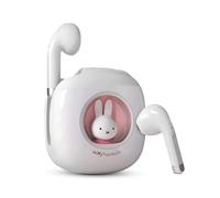 MIPOW Next-Gen x Miffy Wireless Earbuds, BT5.3 36H Playtime AI ENC Noise Cancelling IPX7, Bluetooth Sport Earphones with Charging Case, Bunny Design Pastel Pink - Gift for Girls