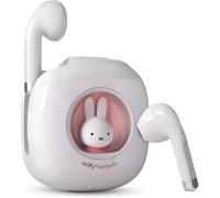 MIPOW x Miffy BT5.3 Wireless Earbuds | Bunny Design IPX7 | 36H Playtime w/Case | AI ENC Noise Canceling | Sport/Work Earphones (Pastel Pink)