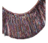 MIPPER 10 Yards 4 Inch Wide Metallic Fringe Trim DIY Latin Dance Dress Clothing Accessories Xmas Party Decor Shiny Tassel Lace (Multicolor)