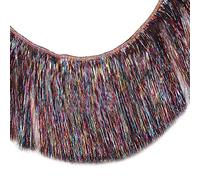 MIPPER 10 Yards 6 Inch Wide Metallic Fringe Trim DIY Latin Dance Dress Clothing Accessories Xmas Party Decor Shiny Tassel Lace (Multicolor)