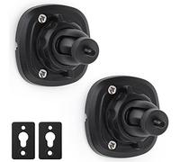 Mippko 2 Pack Speaker Wall Mount Holder for 1/4"-20 Threaded Keyhole,2 Pack Adaptors Compatible with Non 1/4"-20 Threaded Screw Holes,360°Rotation Adjustment Aluminum Alloy Mount,Black