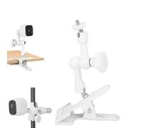 Mippko Camera Clip Clamp Mount for Arlo/Blink Mini/Reolink/Nest/SimpliSafe/Wyze Security Camera,360° Adjustable 5.9" Long Aluminum Alloy Magic Arm Metal Clamp with Rubber Case,1 Pack White