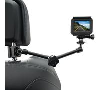 Mippko Car Headrest Camera Mount for GoPro/Insta 360 / DJI OSMO/AKASO/Video/DSLR Camera, 1.57 inch Diameter Base 10 inch Length Magic Arm, Aluminum Alloy Adjustable Camera Holder