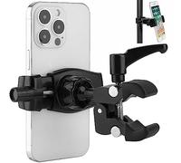 Mippko Phone Holder for Rod/Cart/Railing/Handlebar/Microphone Stand,Fit for 3.5~7.5 inch iPhone/Samsung Galaxy/Nexus/HTC/LG/Smartphone,360°Adjustable Clip Aluminumlloy Mount