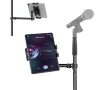 Mippko Tablet/iPad Holder for Microphone and Music Stand,360°Swivel Tilt Adjustable L-Shaped Super Crab Clamp Mount,Compatible with 4.7~12.9" iPad/Nexus/LG G Pads/e-Reader/Switch/iPhone