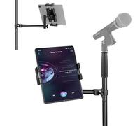 Mippko Tablet/iPad Holder for Microphone and Music Stand,360°Swivel Tilt Adjustable L-Shaped Super Crab Clamp Mount,Compatible with 4.7~12.9" iPad/Nexus/LG G Pads/e-Reader/Switch/iPhone