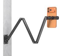 Mippko Wall Mount Phone Holder,3-Stage Aluminium iPhone Mount Stand,Foldable Extendable Arms Heavy Duty Drilling Base,Compatible with 3.5~7.5" iPhone/HTC/LG/Nexus/Huawei/Galaxy/Smartphones