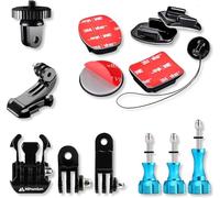 MiPremium Helmet Mount Adhesive Sticky Pads for GoPro Hero 13 12 11 10 9 8 MAX Go Pro 7 6 5 4 3 2 1 Black Silver Session & Other Action Camera JHook Adapter & 3-Way Adjustable Extension Pivot Arms