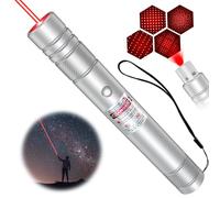 MIPREZT [Professional] Rechargeable Red Line Lihgt Flashlight Long Distance Range for TV/LED/LCD Screens Tactical Flashlights Presentation Office/Outdoors/Astronomic/Construction-Sliver Shell [001]