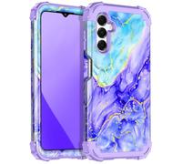 Miqala for Galaxy A16 5G Case,Glow in The Dark Three Layer Heavy Duty Shockproof Full Protection Hard Plastic Bumper+Soft Silicone Protective Case for Samsung Galaxy A16 5G 6.7 inch,Purple Marble