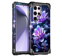 Miqala for Galaxy S23 Ultra 5G Case,Glow in The Dark Three Layer Heavy Duty Shockproof Full Body Protection Hard Plastic Bumper+Soft Silicone Case for Samsung Galaxy S23 Ultra,Purple
