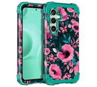 Miqala for Galaxy S24 5G Case,Glow in The Dark Three Layer Heavy Duty Shockproof Full Protection Hard Plastic Bumper+Soft Silicone Protective Case for Samsung Galaxy S24 6.2 inch,Dark Green