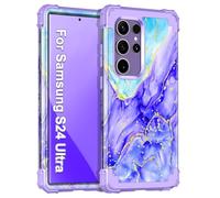 Miqala for Galaxy S24 Ultra 5G Case,Three Layer Heavy Duty Shockproof Full Protection Hard Plastic Bumper+Soft Silicone Protective Case for Samsung Galaxy S24 Ultra 6.8 inch,PurpleMar