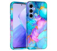 Miqala for Galaxy S25 FE Case,Glow in The Dark Three Layer Heavy Duty Shockproof Protection Hard Plastic Bumper+Soft Silicone Protective Case for Samsung Galaxy S25 FE 5G,Pale Blue