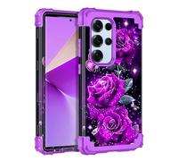 Miqala for Galaxy S25 Ultra 5G Case,Glow in The Dark Three Layer Heavy Duty Shockproof Full Protection Hard Plastic Bumper+Soft Silicone Protective Case for Samsung Galaxy S25 Ultra 6.9 inch,Deep