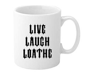 MiQAT Mugs Live Laugh Loathe Message Gift Mug Personalised on Both Sides Gift Funny Humour
