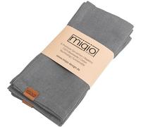 MIQIO® Design Cotton Napkins I Fabric Napkins Made of 100% Organic Cotton I Set of 6 Fabric Napkins 45 x 45 cm I GOTS, BCI and Oeko-Tex Certified I Dark Grey