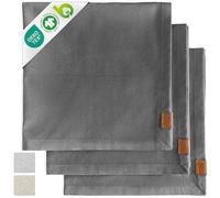 Miqio® Design Cotton Tea Towels, Hand Towels, Dry Towels - 100% Organic Cotton (70 x 45 cm) - Drying Towels Set of 3 - GOTS, BCI and Ökotex Certified - Dark Grey